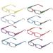SOOLALA 4-Pair Fashionable Spring Hinge Rectangular Reading Glasses w/Matching Pouch 8 Pairs Mixed Colors 2.25 x