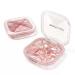 1 Pack Small Pink Pill Organizer 4 Compartments Compact Stylish Travel Camping Pill Box Case Portable and Moistureproof to Store Vitamins Medication and Supplements Square Pink
