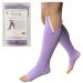 Open Toe 15-20 mmHg Zipper Compression Overnight Leg Relief Purple Sock S/M