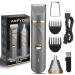 Electric Shaver Women's Intimate Area Electric Shaver for Arms Legs Forearms Electric Intimate Shaver for Women Interchangeable Snap-in Ceramic Blade IPX7 Washable Head Grey Gold