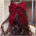 Long Velvet Hair Bow Hair Clips Ribbon Velvet Hair Clips Clip Large Bowknot Hairpin Head Cover Velvet Bow Hair Barrette Headpiece for Girls (Red) - Buy Online on GoSupps.com