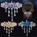 E EMZHOLE Royal Blue Flower Tassel Hair Barrette | Rhinestone Crystal Clip for Women & Girls - Buy Online on GoSupps.com