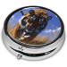 Walking Tiger Portable Metal Pill Box Round Mini 3-Compartment Design for Small Pills Perfect for Travel - Buy Online on GoSupps.com
