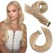 Moresoo Human Hair Extension Tape in Real Hair Extensions Medium Brown with Platinum Blonde Tape in Hair Extensions Invisible 18 Inch 20 pieces/50g #P6/60 18 Inch #P6/60
