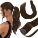 Hetto braid real hair extensions brown ponytail extensions real hair wrap around hair recovery braid extensions real hair #4 dark brown 80g 40 cm 1-1 py #4