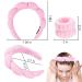 2 Pack Spa Headbands for Women - Terry Cloth Fabric with Wrist Washbands - Makeup Removal and Skincare Hairband - Black Pink - Style 1 - Buy Online on GoSupps.com