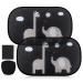 Hejo Car Window Shades for Baby 50x30cm for Full UV Protection 2 PCS (Elephant+Giraffe) Car Sun Shade for Baby Pet UV and Sunlight Protection Electrostatic Adsorption Self-adhesive Design with Bag