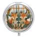 Round Pill Box Two Foxes are Reading Print 3 Compartment Medicine Pill Case Print Pill Organizer Decorative Metal Portable Pill Box Pocket Pill Box Style