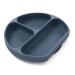 Baby Silicone Suction Plate Divided Plate Non Toxic BPA Free Waterproof Dishwasher Safe Easy Clean up Indigo
