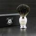 Men Badger Synthetic Hair Shaving Brush with & Black & Metal Color Base. COMES IN DESIGNER BOX - Perfect for every gentleman