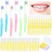 Honeydak 6 Pieces Brace Toothbrush V Shaped Orthodontic Toothbrush with Brush Head 40 Pieces Interdental Brush Soft Bristle Braces Brushes for Cleaning Portable Toothbrushes for Braces (Yellow Small) 46 Piece Set Yellow