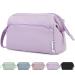 Narwey Large Makeup Bag Wide-Open Zipper Pouch Travel Toiletry Bag Cosmetic Organizer for Women (Purple)