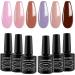 6pcs Lagunamoon Gel Nail Polish Set - Nude Pink Purple Wine Red Colors | Soak Off Manicure Kit for Elegant Office Lady | Salon-Grade Polish - 8ML - Buy Online on GoSupps.com