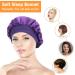 BisiVio 2 Pack Satin Sleeping Bonnet Silk Hair Curly Cap Set - Black & Purple | Adjustable Night Head Scarf for Men and Women - Buy Online on GoSupps.com
