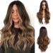 Esmee 24 inch long ombre brown wigs for women natural synthetic hair wig loosely wavy wigs wear heat -resistant for the daily party cosplay