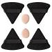 HEYMKGO 4 Triangle Powder Puff & 2 Mini Makeup Sponge Pads Velvet Setting Make Up Puff Face Eyes Makeup Puff Reusable Wet Dry Foundation Applicator for Pressed/Loose Powder (Black) Black L