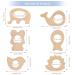 Aoliandatong 6 Wooden Animal Figures | Baby Bite Rings & Teething Toys for Toddlers - Safe & Eco-Friendly - Buy Online on GoSupps.com