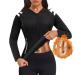 Bingrong women sauna effect suit trait waist trainer fitness long sleeves neoprene shirt losing off training corset belly path sweat effect sweat jacket thermo body shaper black m