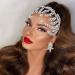 Silver Rhinestone Wedding Tiara Headpiece | Bridal Crystal Head Chain for Bride - HP373 - Buy Online on GoSupps.com