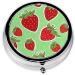 Lovely Strawberry Mini Round Pill Box | 3-Compartment Portable Pill Organizer for Travel & Home - Buy Online on GoSupps.com
