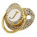 Bling Pacifier for Newborns - Soft & Safe Curved Baby Pacifier with Letter J | International Shipping Available - Buy Online on GoSupps.com