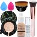 PHOERA Foundation ,Mushroom Head Air Cushion CC Cream Natural Foundation ,Phoera Foundation Full Coverage,Phoera Face Primer, Kabuki Brush Foundation Brush Makeup,Makeup Sponge (104 Buff Beige + Natural CC) 104 Buff Beige+…