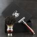 Men's Double Edge Razor In Maroon Antique Design + Black Badger Hair Shaving Brush. Perfect Set To Give A Perfect Shave.