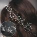 Wedding Hair Accessories for Women Pearl Rhinestone Headband Vine for Bridesmaid Flowergirls Prom Party Long Handmade Wedding Hair Vine Bride Headband (20 inches 50cm Silver) - Buy Online on GoSupps.com