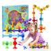 Suction Toys Kids Bath Toys 38 Pcs Slicone Sucker Toys for Kids Sensory Toys for 3 4 5 6 7 Year Old Boys Girls Toddler Montessori toys Building Toys for Stress Release and Travel Easter Gift 38pc