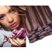 Clip in extensions set 100% real hair 7 part 70g hair extension 55cm clip -in hair extension in the color #4/27 chocolate brown - honeyblond