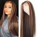 Battnot women wigs with wig cap brown slope just long synthetic natural costume party party full heat -resistant hair wigs women girls hair parts (24 inch brown) 60.96 cm (1 Pack) brown
