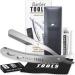 Razor Men - Beard Razor + Razor Blades + Carrying Case - Barber Razor with Replaceable Blade (Silver)