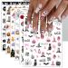 JMEOWIO 12 Sheets Halloween Nail Art Stickers Decals Self-Adhesive Cute Heart Nail Supplies Nail Art Design Decoration Accessories