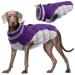 Kuoser waterproof dog coat cold weather winter warm jacket for small medium -sized dogs cozy dog sweater with fleece lined reflective puppy winter vest pet clothing xl purple