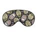 Colored Sugar Skull Flower Sleeping Mask Soft Comfortable Eye Mask with Adjustable Head Strap Light Blindfolds Eye Cover Shade for Boys Girls Women Men Plane Travel