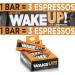 WAKE UP (1 Bar = 3 ESPRESSOS): Vegan, Gluten Free Energy Bar, 250mg Caffeine (Plant-Based), 110 Calories, Kosher Ingredients, Non GMO, Low Sugar, Dairy Free, Egg Free, Soy Free, Dark Chocolate Flavor Rice Crisp Bar to Boos…