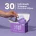 30 Count Biodegradable & Flushable Feminine Wipes - pH-Balanced Aloe Vera & Vitamin E - Perfect for Travel & On-the-Go - Buy Online on GoSupps.com