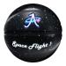 A Plus Collectibles Official Space Basketball Space Flight 1" Leather Game Ball, Indoor/Outdoor Court, Full Size Kids & Adult Size 7, 29.5" Space & Stars Black
