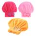 Microfiber Hair Drying Cap Hair Drying Towel 3Packs Super Absorbent Quick Dry Hair Turban for Girls and Women Drying Curly Fast Drying Hair Turban Wrap Towels Shower Cap(Red Pink Yellow) Multicolor