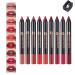 MEICOLY 9 Colors Matte Lipstick, Lip Liner Pencil Set, Durable Velvet Lipstick Combination Kit, Nude Color Vibrant Smooth for Black Women with 1 Large Sharpener 9 color lipstick lip liner set