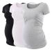 Love2Mi 3PCS Maternity Shirt Short Sleeves Maternity Wear T-Shirt Casual Maternity Tops M Black + White + Gray