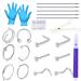 22PCS Nose Piercing Kit,JIESIBAO Piercing Needles with 18G 20G CZ Nose Screw Studs Double Nose Rings Hoop Captive Nose Rings Stainless Steel Jewelry for Nose Septum Piercing Needles Kit 4-22pcs
