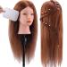 TopDirect 18 Inch Real Hair Exercise Head - Hairdresser Practice Doll with Clamp & DIY Hairstyle Set - Brown - Buy Online on GoSupps.com