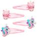 4 Pcs Unicorn Hair Clips Cute Unicorn Hair Barrettes 2 Pattern Unicorn Hair Accessories PVC Hair Slides for Girls Unicorn Hair Barrettes Cartoon Hairpins Hairclips for Kids Girls Children