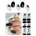 TrueShei UV Gel Strips |20 PCs black/glitter UV gel nail film |Nail film self -adhesive |Gel Nail Stickers Gellack Wraps for Nagel Black Glitzer