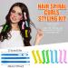 42-Piece No Heat Hair Spiral Curlers Set with 40 Rollers, 2 Styling Hooks - 20cm/8 Inch Curling Rods for Wave Curls - Hair Styling Kit - Buy Online on GoSupps.com