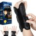 Wrist Brace for Carpal Tunnel Adjustable Night Wrist Sleep Support Brace with Splints Both Hands Hand Brace for Arthritis Tendonitis Sprains Relief for Carpal Tunnel Syndrome Pain(Black)