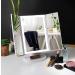Tri-Fold Makeup Mirror with 3-Color LED Lighting, 3X Magnification, Adjustable Brightness - Buy Now! - Buy Online on GoSupps.com