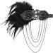 Women Vintage Feather Crystal Tassel Headband for Gatsby Costume Prom Theme Party Cocktail Wedding Hair Accessories - Buy Online on GoSupps.com