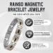 Rainso Men's Double Row Magnet Hard Band - 3500 G Classic Design with Gold & Black Oil Drops Adjustable with Tools Premium Silver Packaging - Buy Online on GoSupps.com